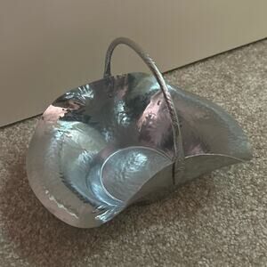 Basket with Handle Revere Rome NY Vintage Hammered Aluminum Beautiful Handle